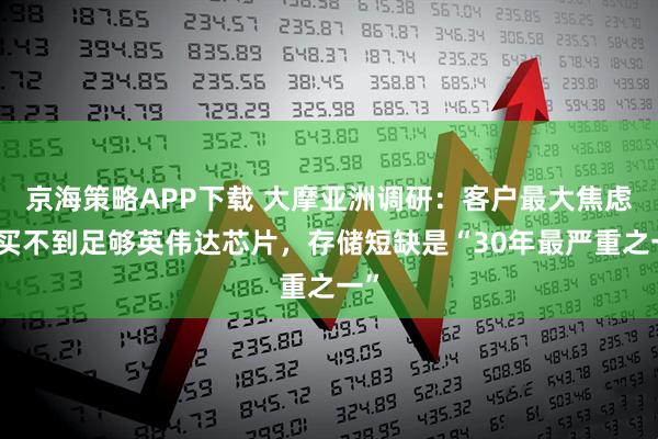 京海策略APP下载 大摩亚洲调研：客户最大焦虑是买不到足够英伟达芯片，存储短缺是“30年最严重之一”